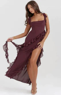 sleeveless maxi evening gown